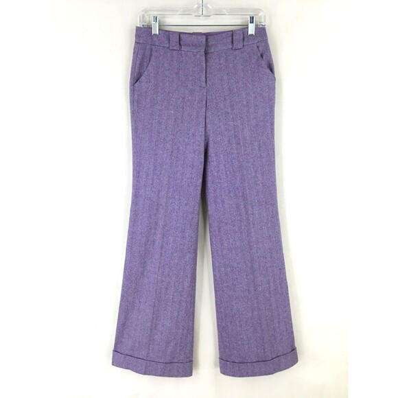 Ted Baker Pants - Ted Baker Dress Pant Womens sz 1 US 0-2 Wide Leg Herringbone Wool Blend NEW